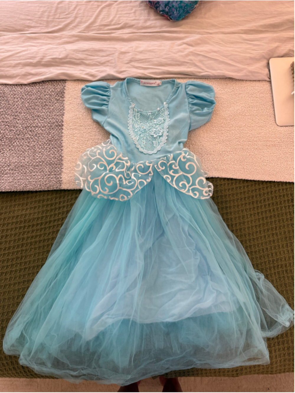 Girls JerrisApparel Blue White Princess Costume Dress size 120